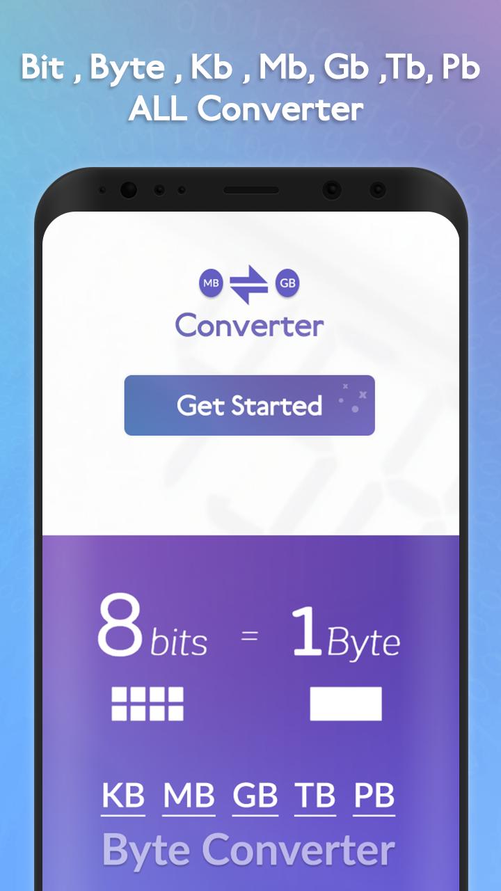 KB to MB MB to GB or GB to KB : All Byte Converter for Android - APK  Download