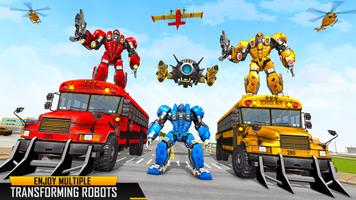 Bus Robot Car Games Drone War Affiche