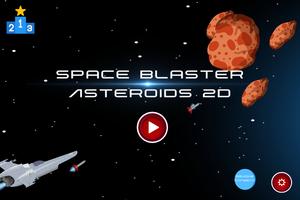 Space Blaster Asteroid 2D plakat