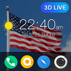 3D UK Flag Live Wallpaper icône