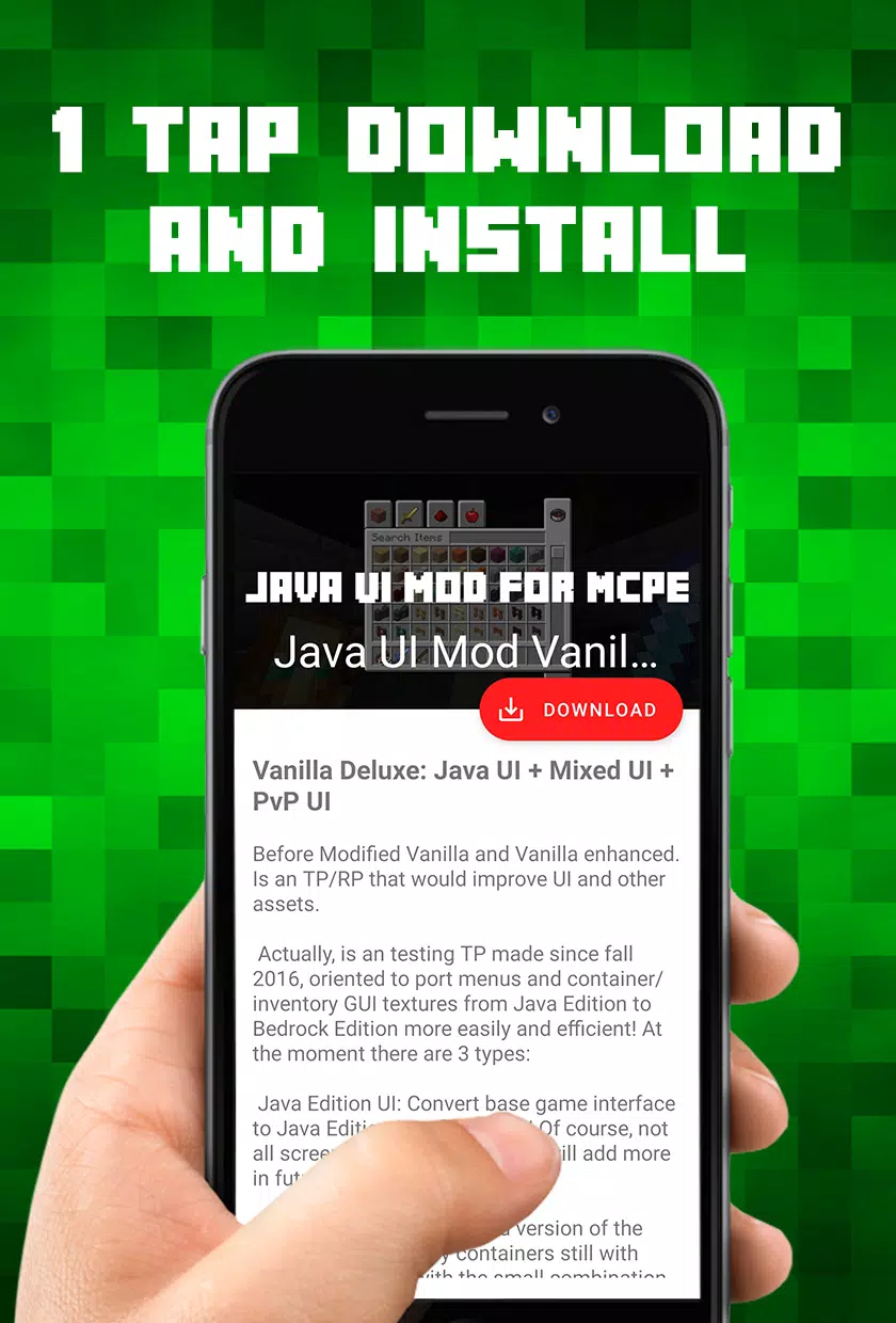 Java Edition UI Minecraft Mod APK for Android Download