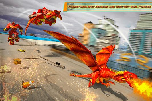 Flying Dragon Robot Car - Robot Transforming Games screenshot 1