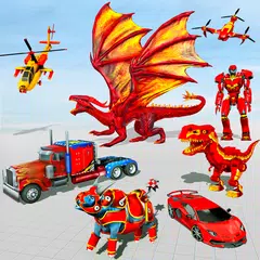 Police Dragon Robot Car Game Icon