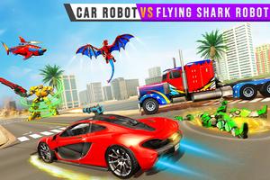 Police Shark Robot Car Game اسکرین شاٹ 1