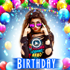 Birthday wishes with song and status video maker icône