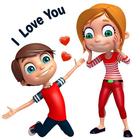 3D Romantic Stickers for whatsapp: WAStickerApps ícone