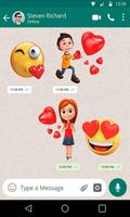 3D Romantic Stickers for whatsapp: WAStickerApps imagem de tela 2