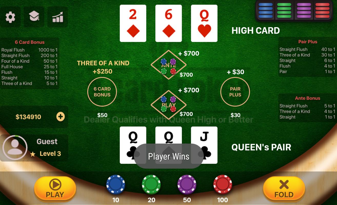 free three card poker app