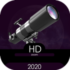 mega zoom telescoop hd camera-icoon