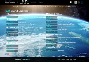 World Time & Statistics Clock capture d'écran 3