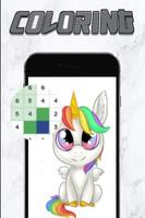 Unicorn Color By Number plakat