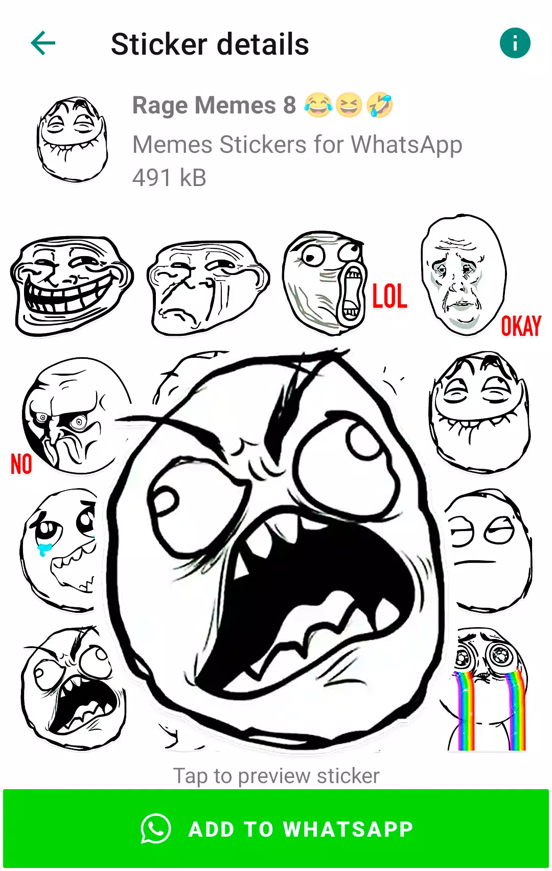 Troll Face Memes Stickers pack for Free Download