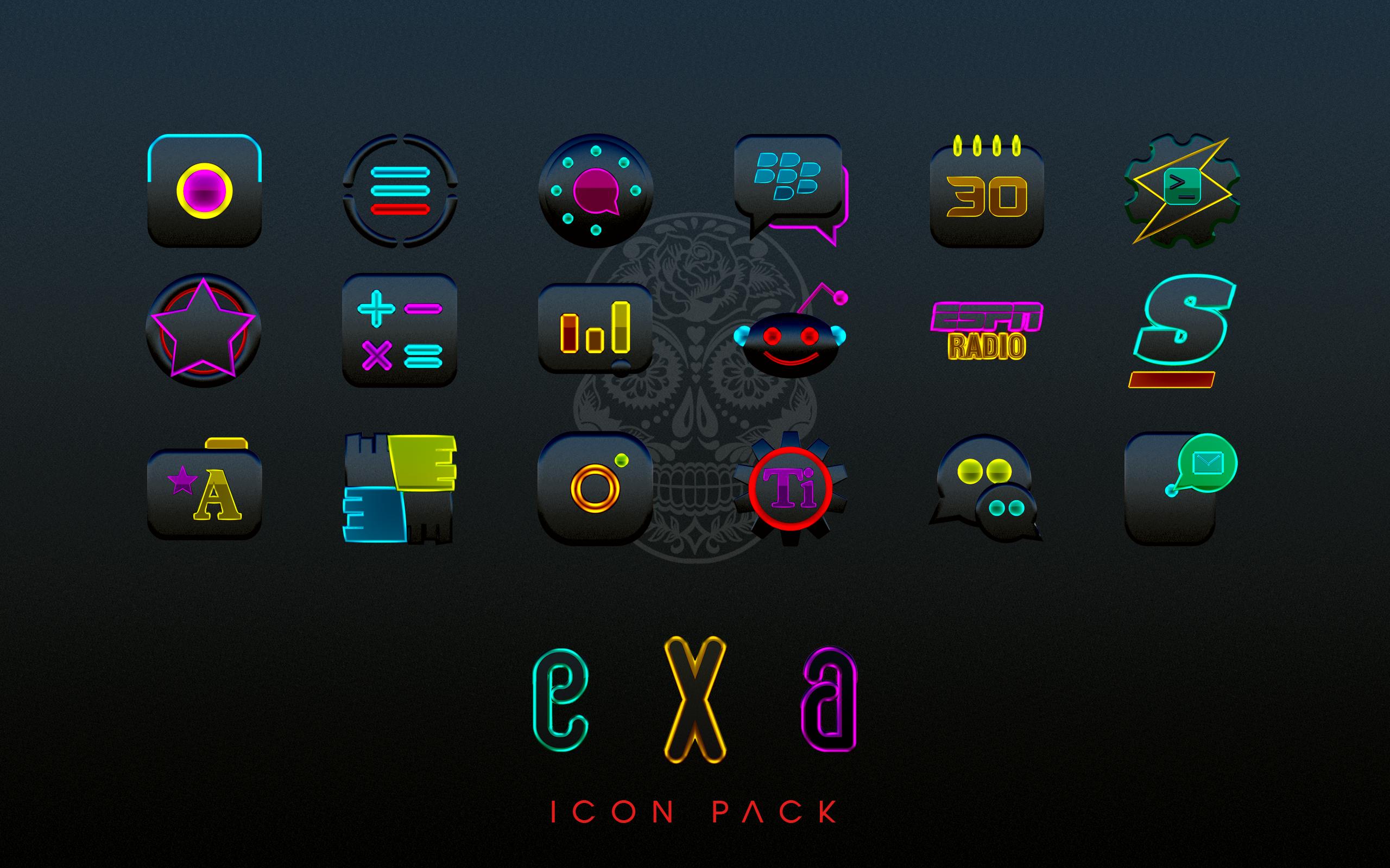 Exa Neon Icon Pack For Android Apk Download - logo roblox neon app icon