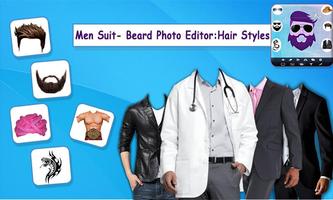 Man Cool beard- Mustache- Hairstyles Photo Editor Affiche