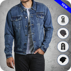 Men jeans jacket photo editor – Caps & Mufflers icône