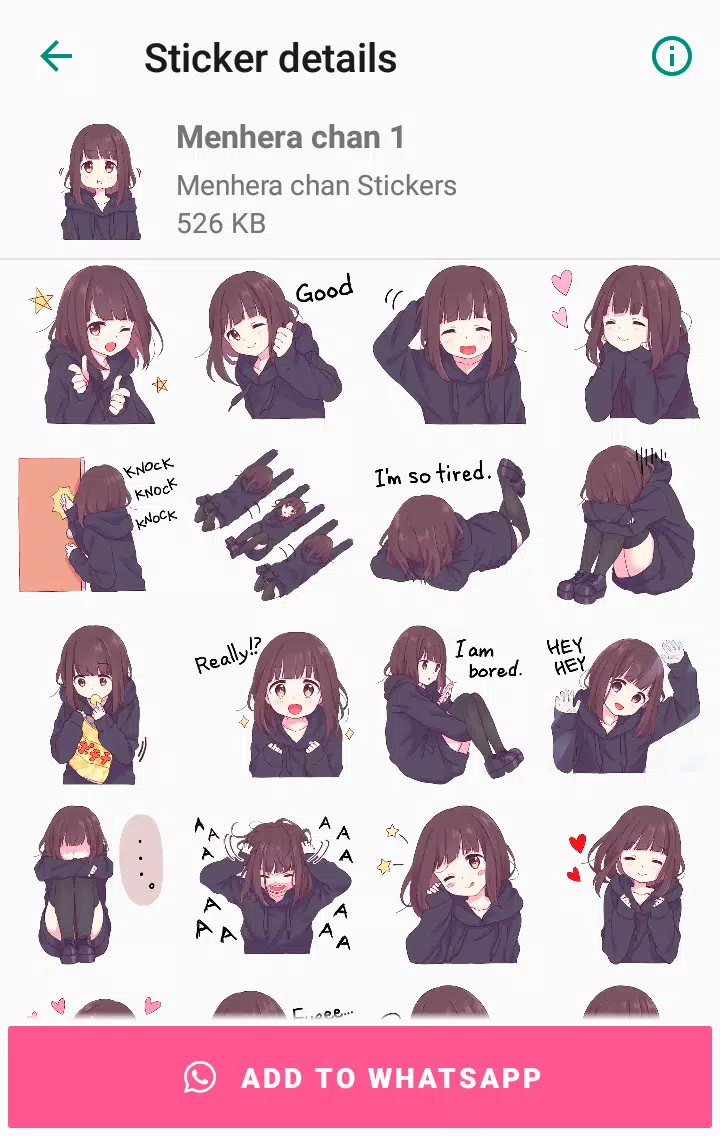 Menhera-chan Stickers for WhatsApp 2019 Free Download