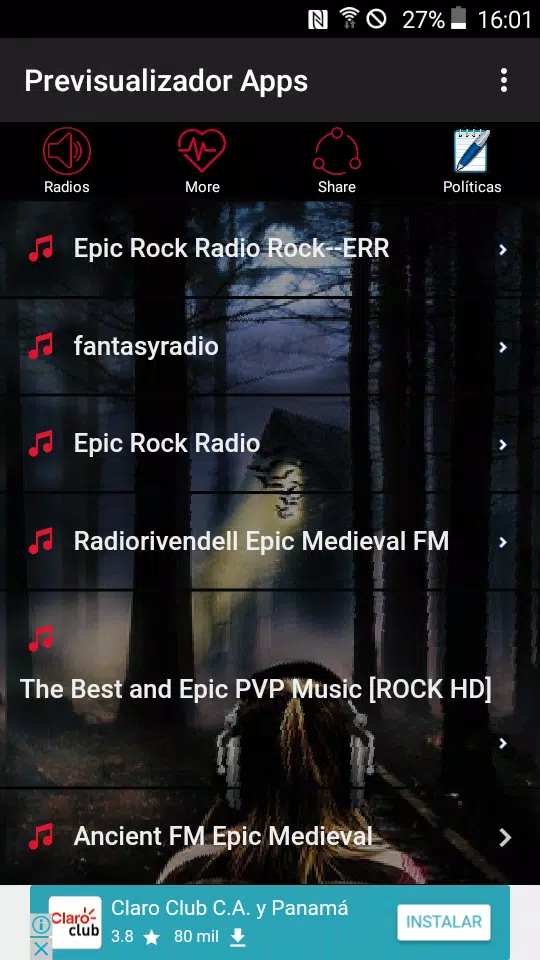 Descarga de APK de Musica Epica: Radio Epica Musica Medieval para Android