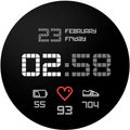 Minimal Pixel Watch Face Black