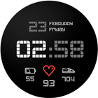 Minimal Pixel Watch Face Black ícone
