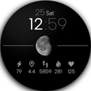 Minimal Watch Face Moon Black aplikacja