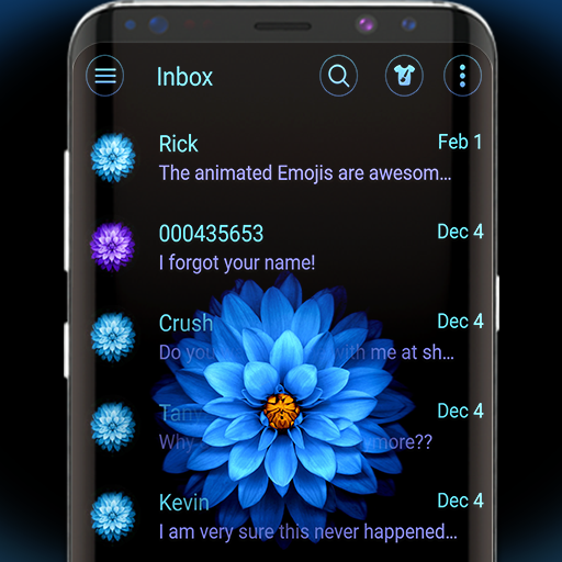 Tema de SMS Blue Blossoms