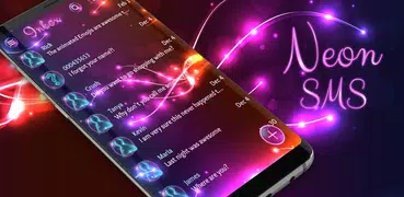 Neon light SMS theme