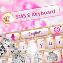Pink bling glitter keyboard and SMS theme APK