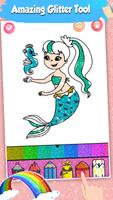 Mermaid Coloring Pages Glitter captura de pantalla 3