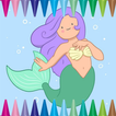 Cute Mermaid Coloring Book icono