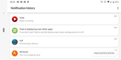 Notification history الملصق