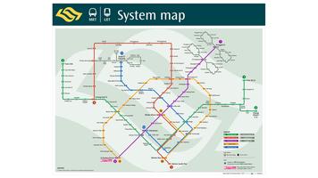 सिंगापुर मेट्रो एमआरटी मानचित्र 2018 पोस्टर