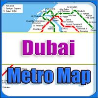 Dubai UAE Metro Map Offline Plakat