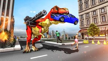 T-Rex Rampage : Dinosaur City Smasher Ekran Görüntüsü 2