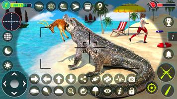 Crocodile Hunting Animal Games Affiche