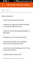 Call center interview question تصوير الشاشة 1