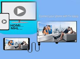 MHL HDMI USB Connector phone with tv Affiche