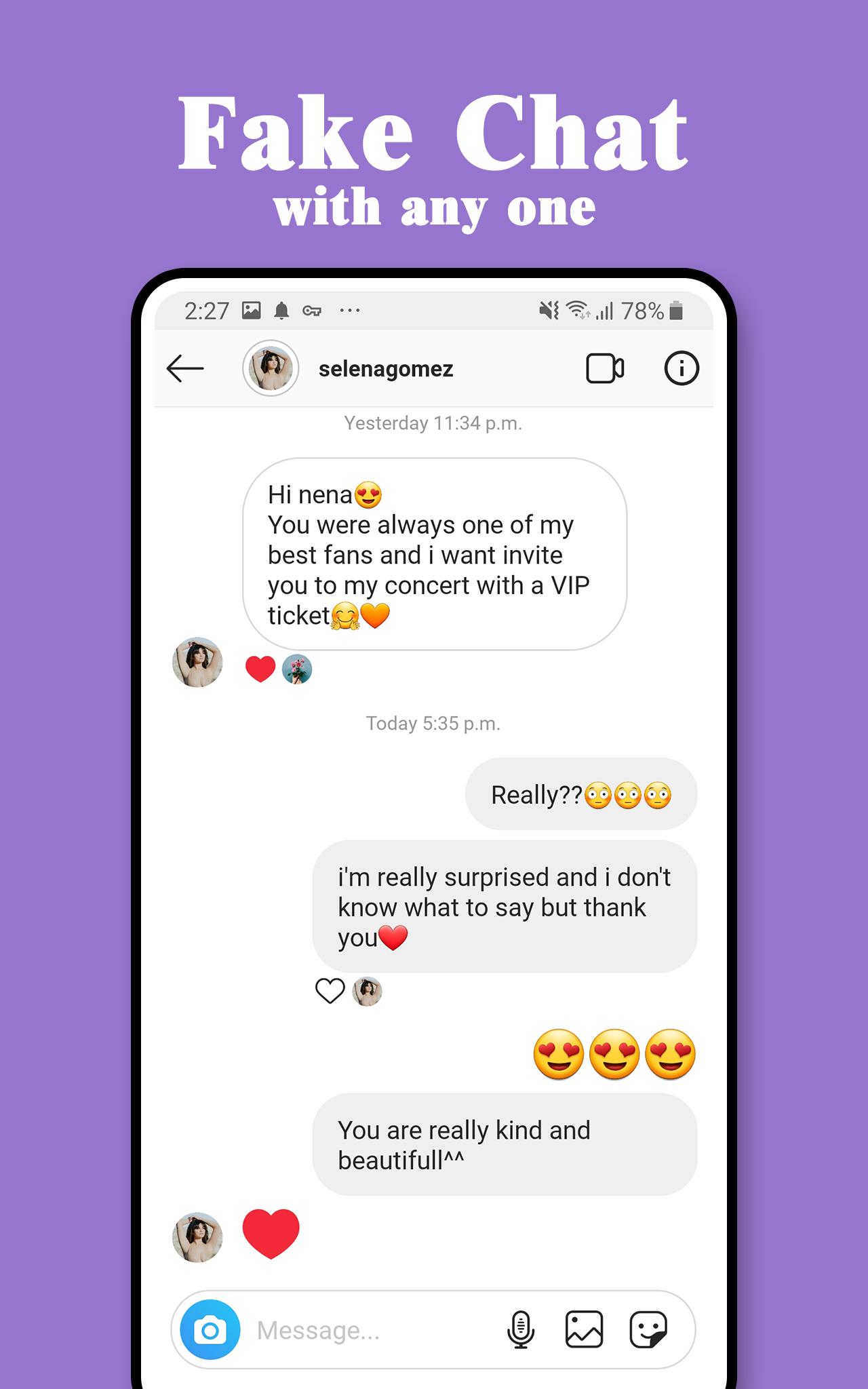 Instagram chat online fake maker Chat ScreenShot