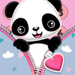 Cute Panda Zipper Lock Screen