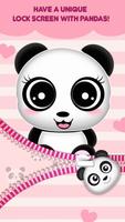 Cute Panda Zipper Lock Screen capture d'écran 1