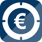 Detector de monedas de euro icono