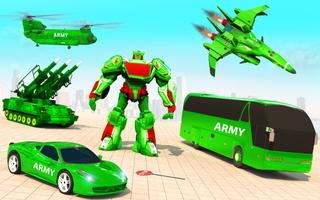 Army Bus Robot Car Games Affiche