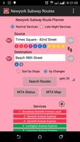 New York Subway Route Planner Plakat