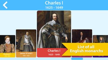 English history - queens, kings, dates, facts plakat