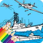 Planes Tank Helicopter Military Coloring Book icône