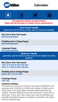 MillerWeld Setting Calculator screenshot 1