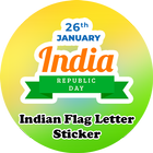 Indian Flag letter Sticker- WAStickerApps आइकन