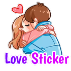 Love romantic kiss couple sticker - WAStickerApps आइकन