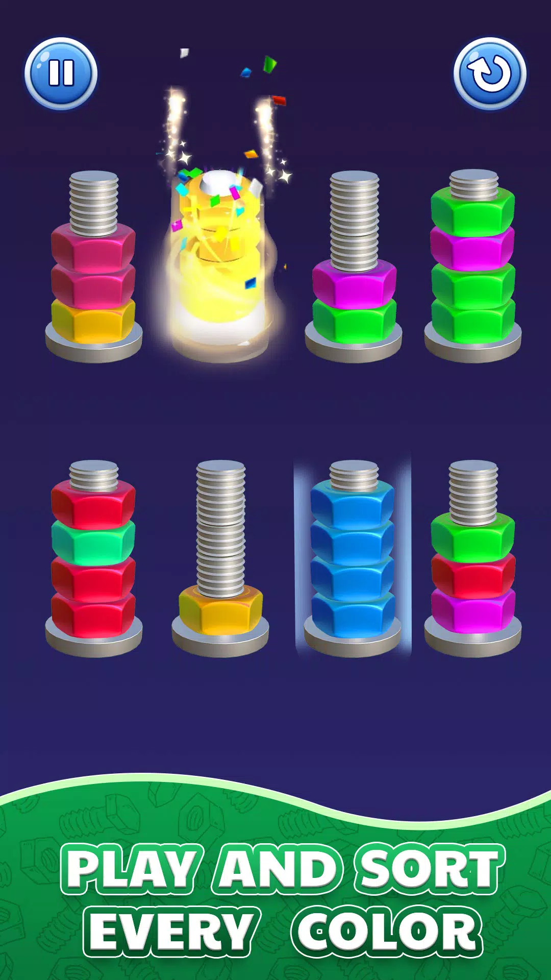 Nuts Stack 3D: Sorting Puzzle