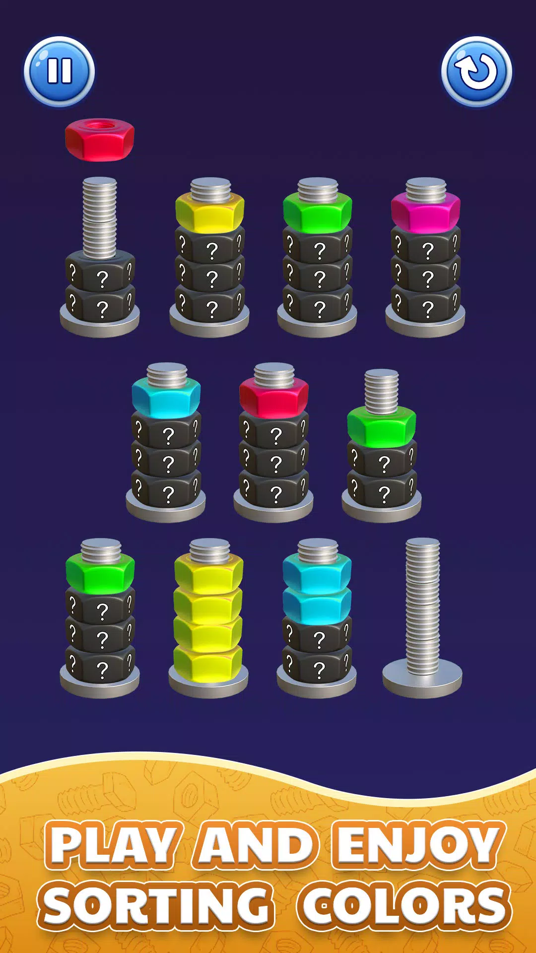 Nuts Stack 3D: Sorting Puzzle