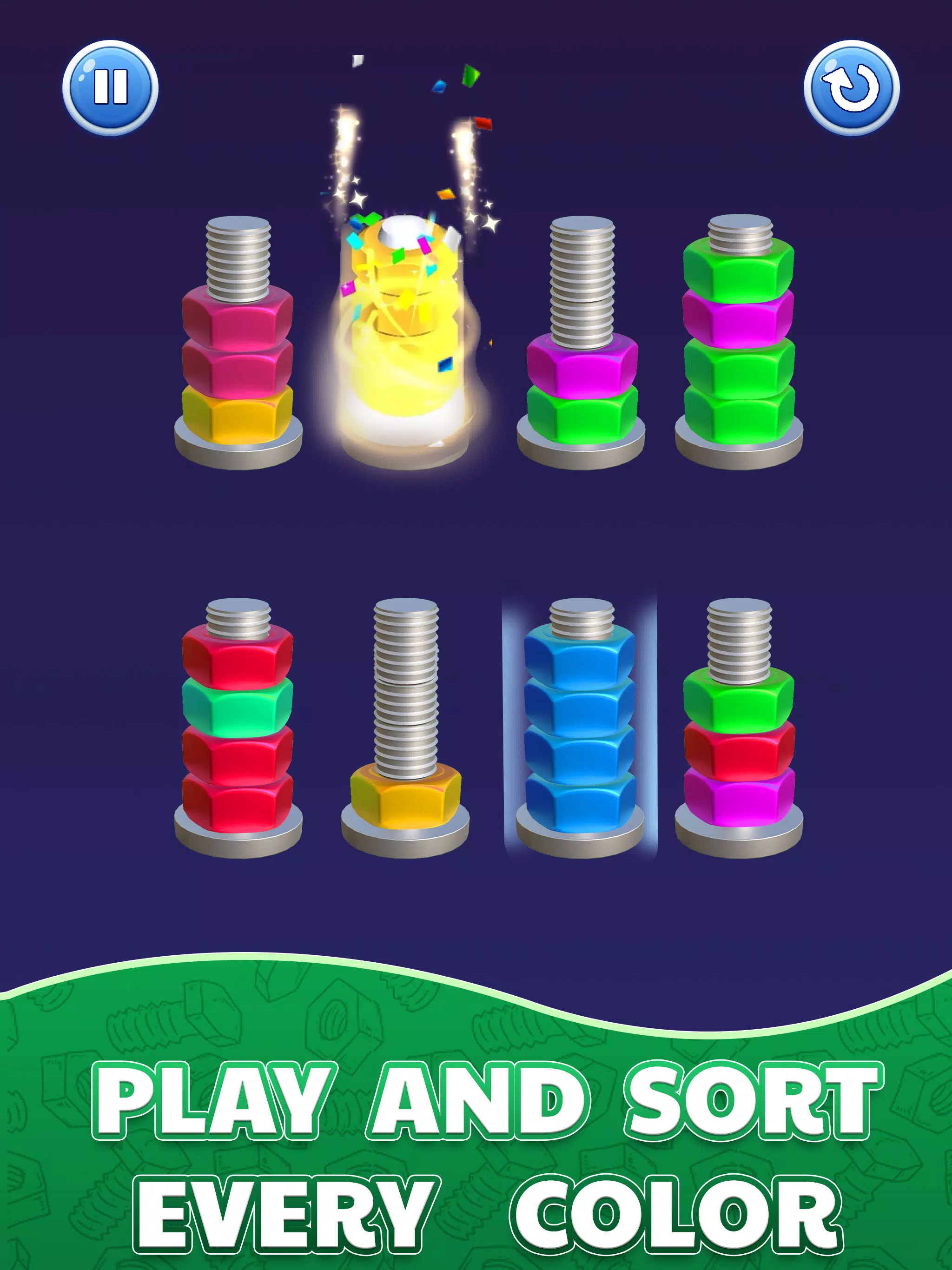 Nuts Stack 3D: Sorting Puzzle